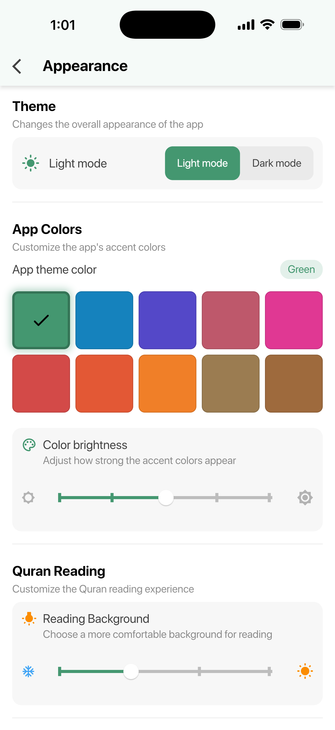 Muslim Pedia theme preview cycling through available themes